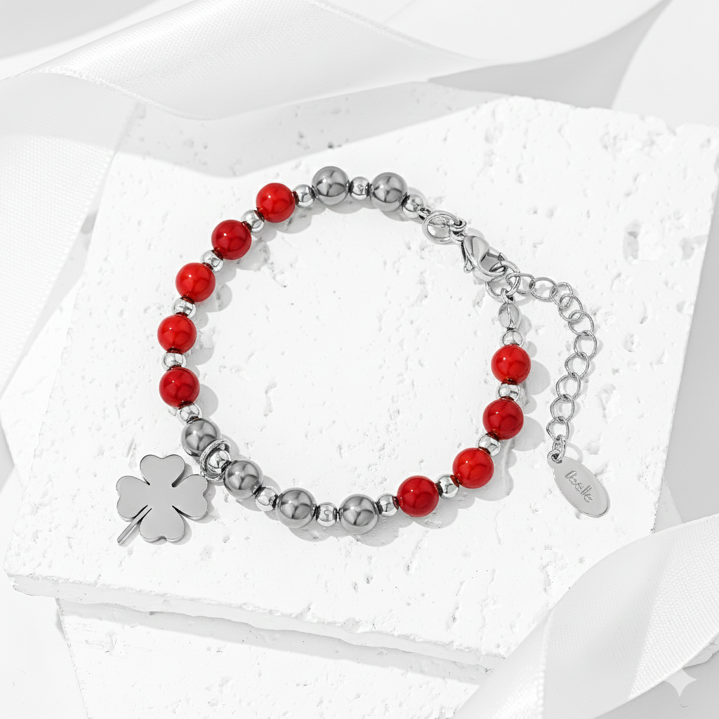 Pulsera Acero Trébol Amor