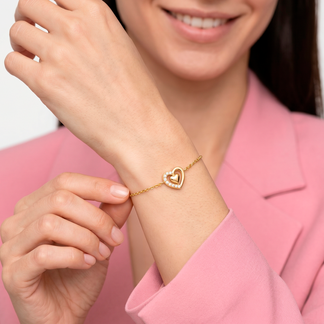 Pulsera Acero Golden Eternal Heart