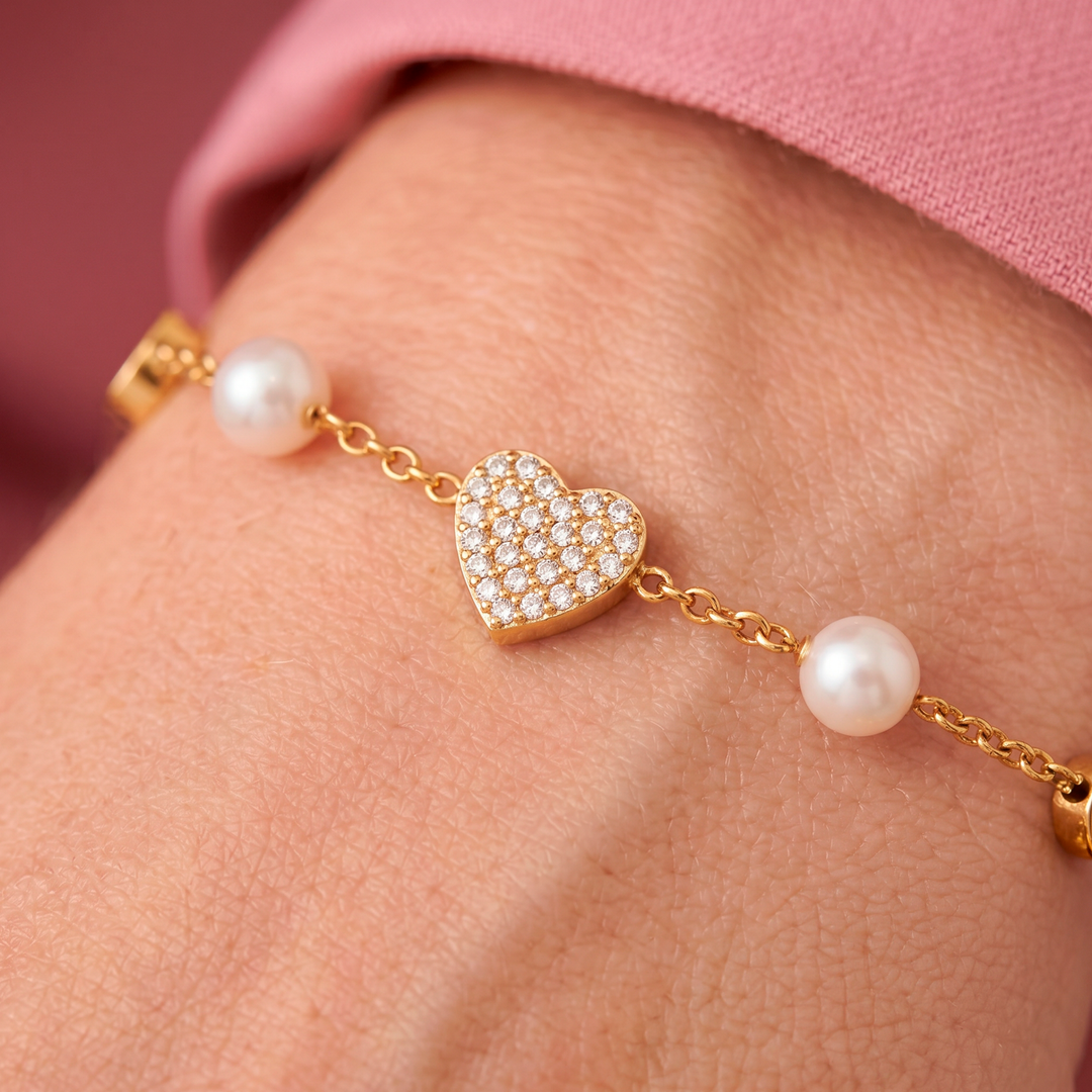 Pulsera Acero Amore Bianco