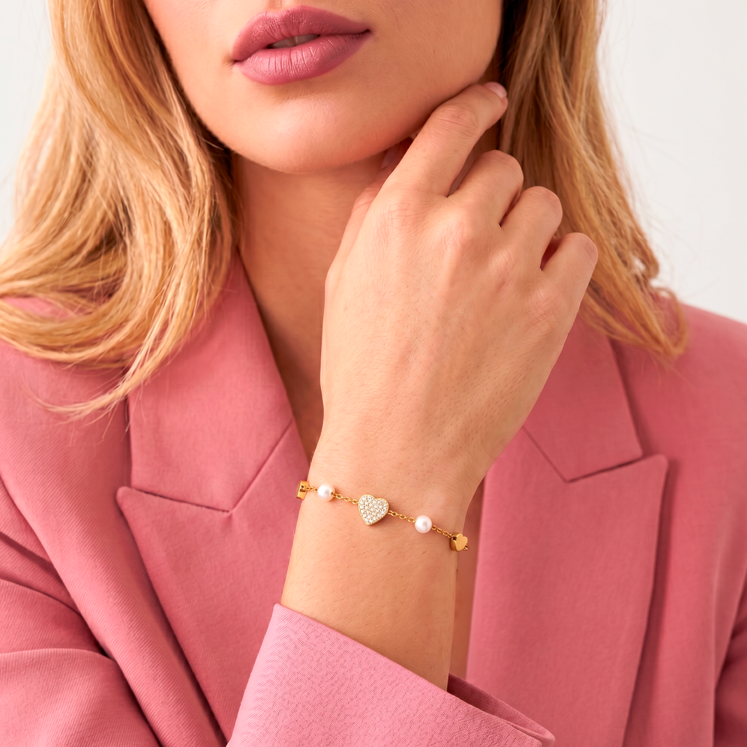 Pulsera Acero Amore Bianco
