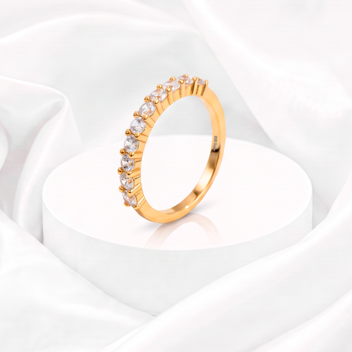 Anillo Plata 925 Riviere White