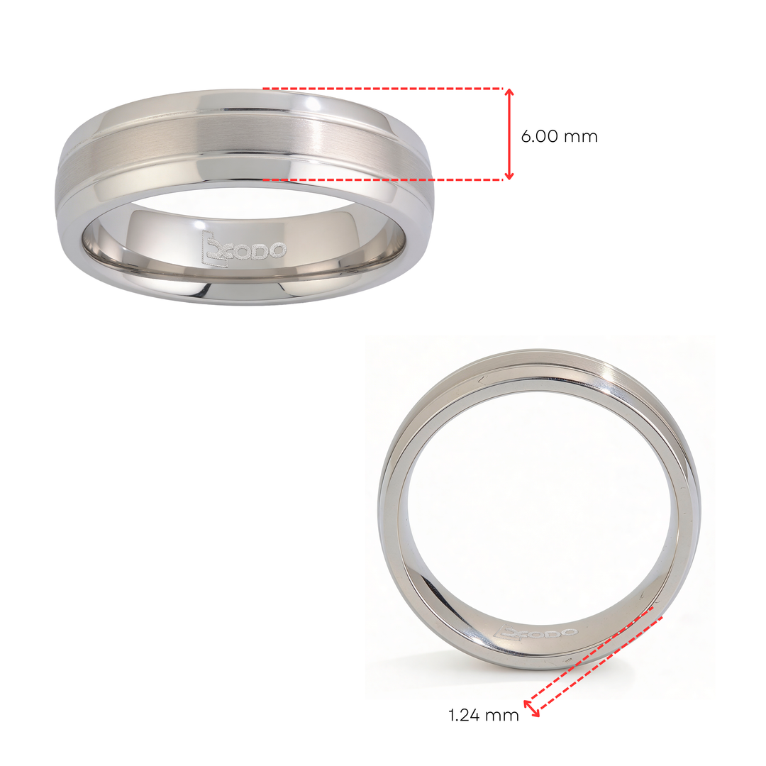 Anillo Acero Platinium - Hombre