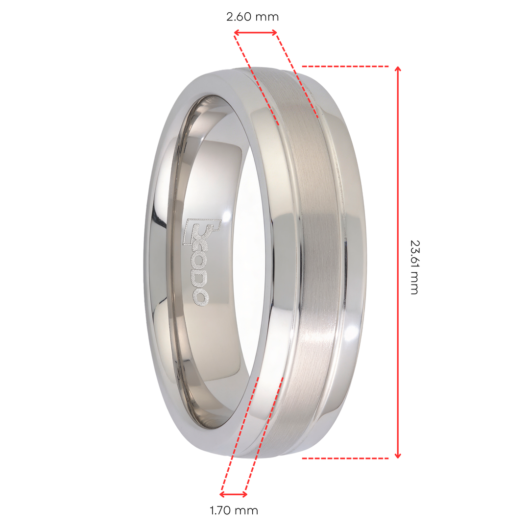 Anillo Acero Platinium - Hombre