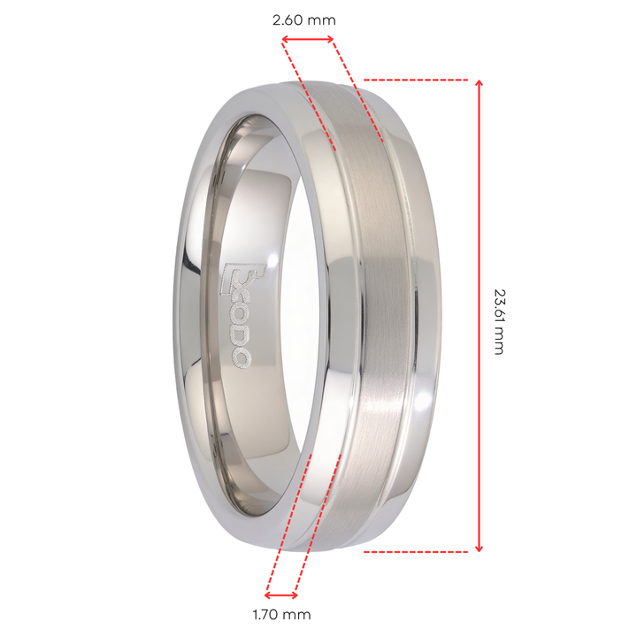 Anillo Acero Platinium - Hombre