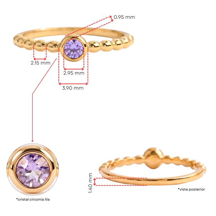 Anillo Acero Mauve