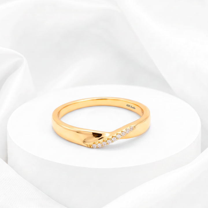 Anillo Plata 925 Wavy Diagonal