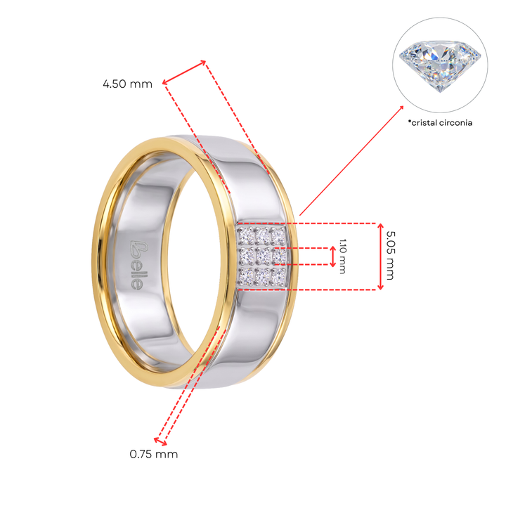 Anillo Acero Destello - Mujer