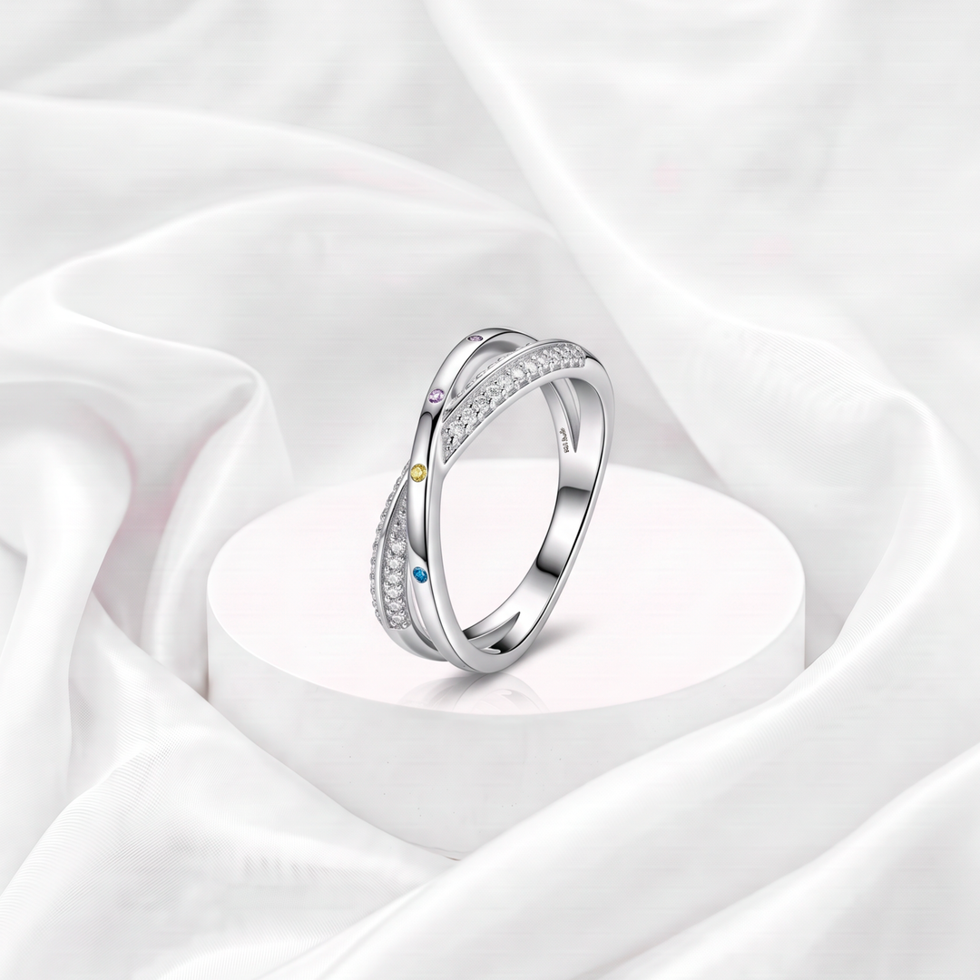 Anillo Plata 925 Crossover Multicolor