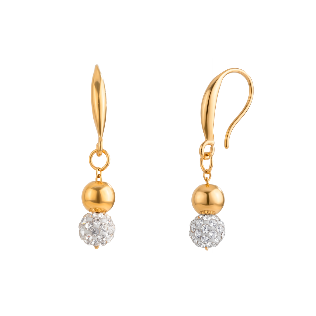 Aretes Acero Crystal Beads