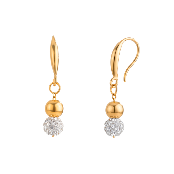 Aretes Acero Crystal Beads
