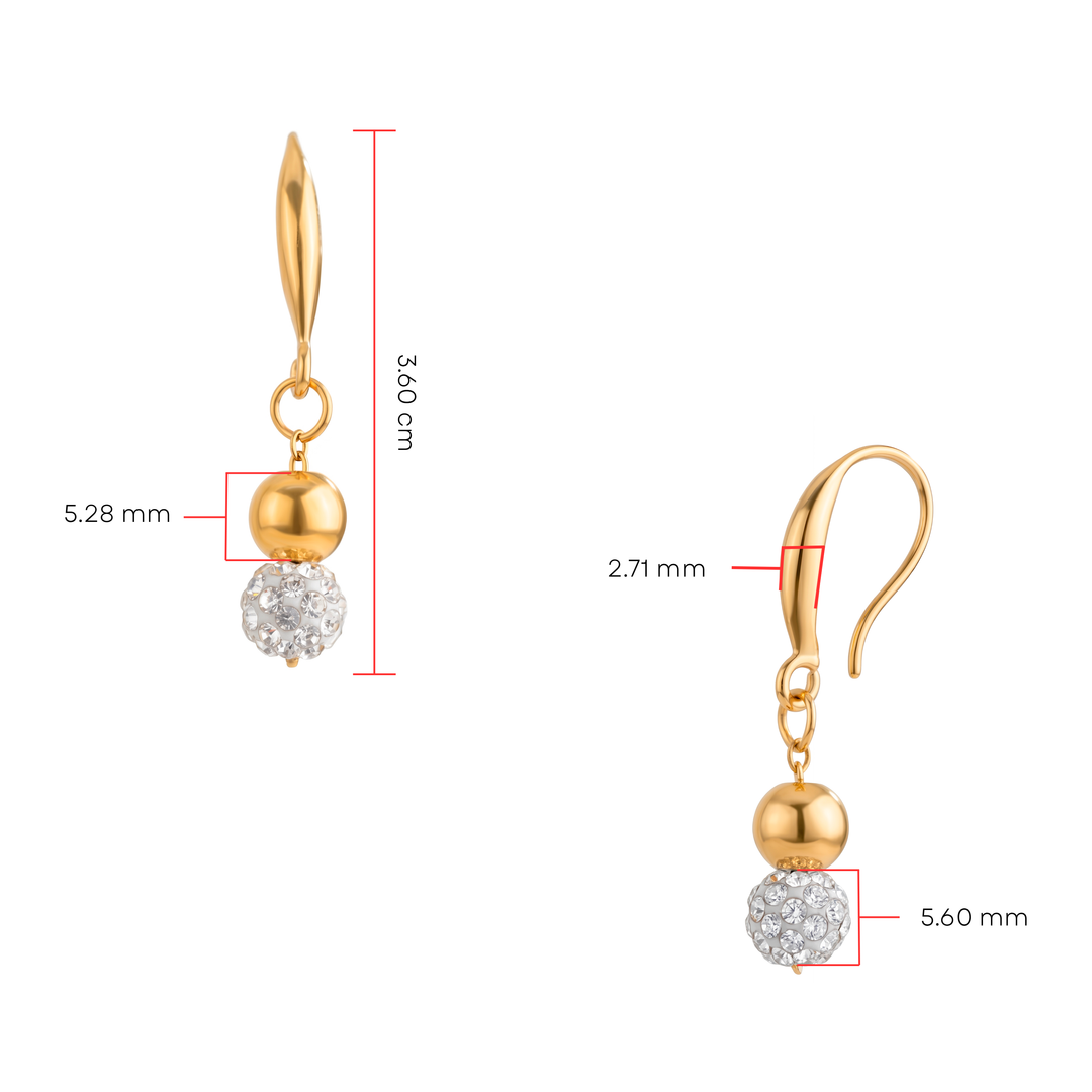 Aretes Acero Crystal Beads