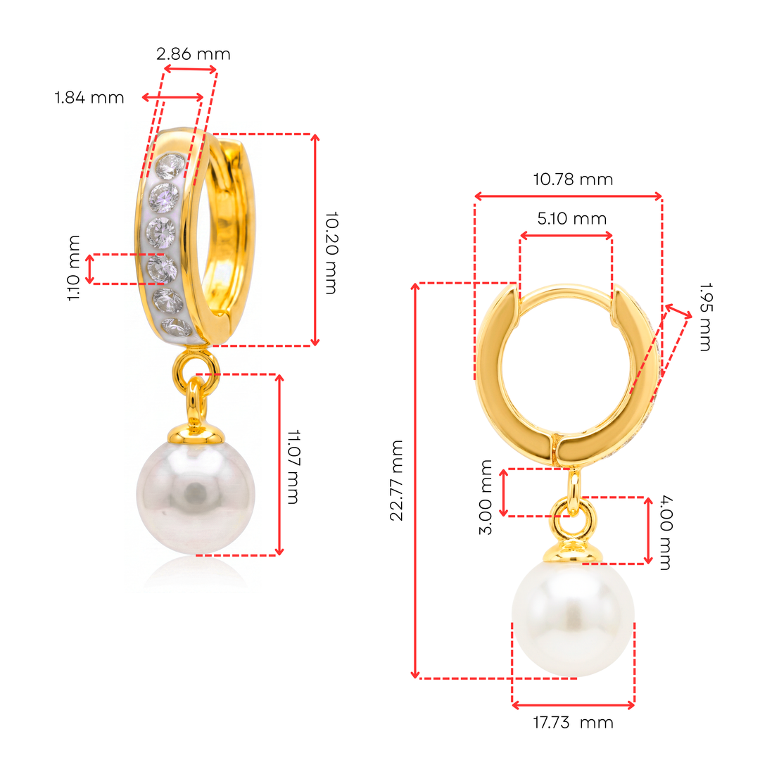 Aretes Acero Realeza Pearl