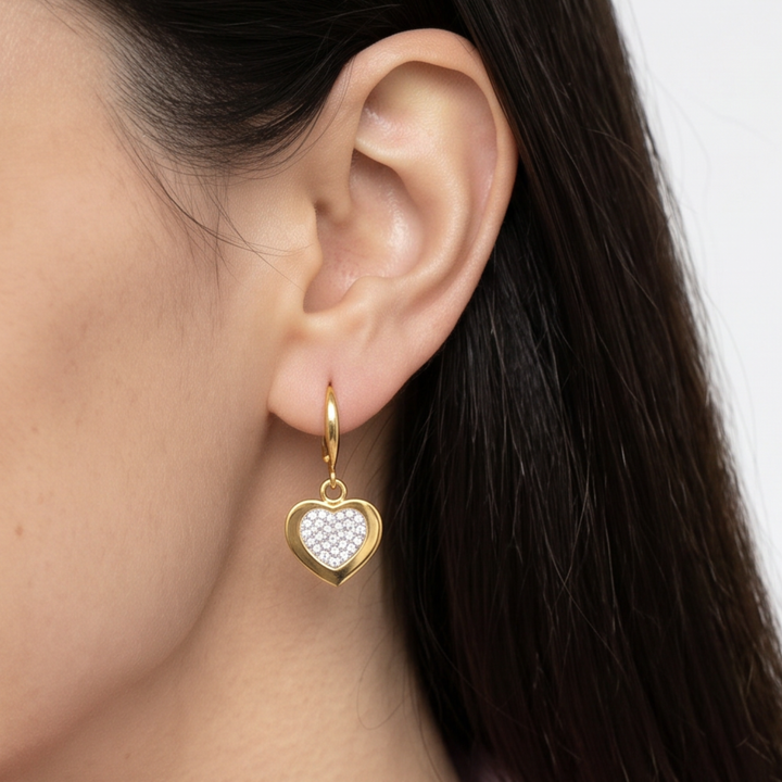 Aretes Acero Strap Heart
