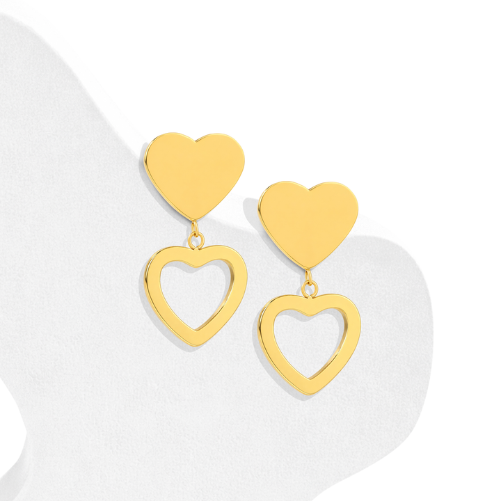 Aretes Acero Gold Love