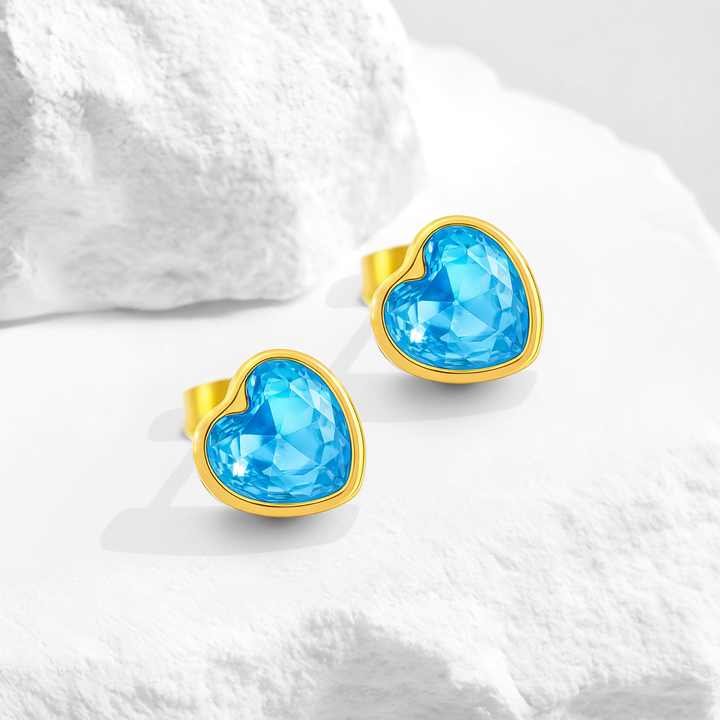 Aretes Acero Amor Azul
