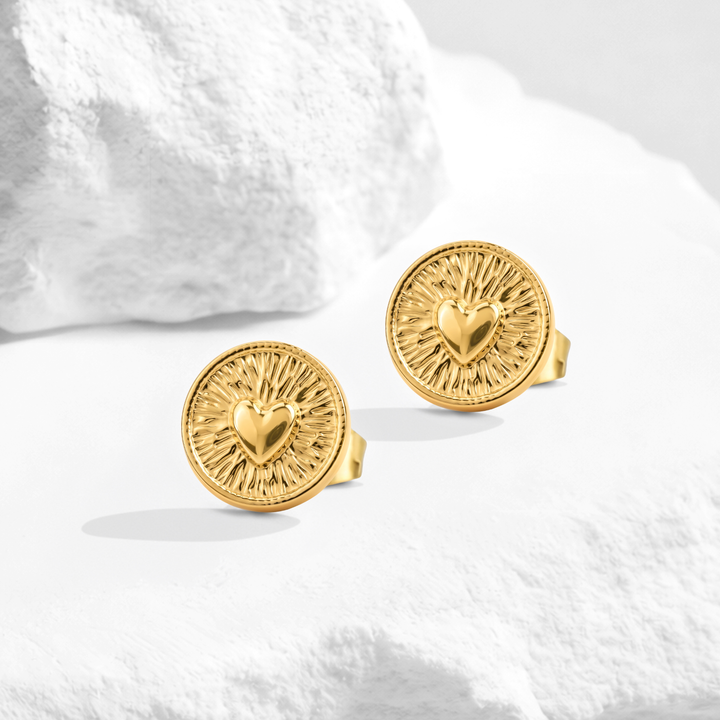 Aretes Acero Relieve de Amor
