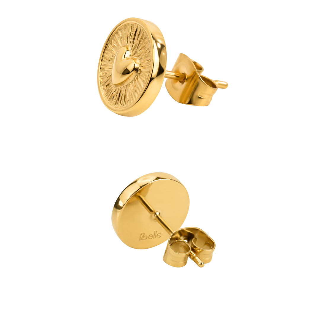 Aretes Acero Relieve de Amor
