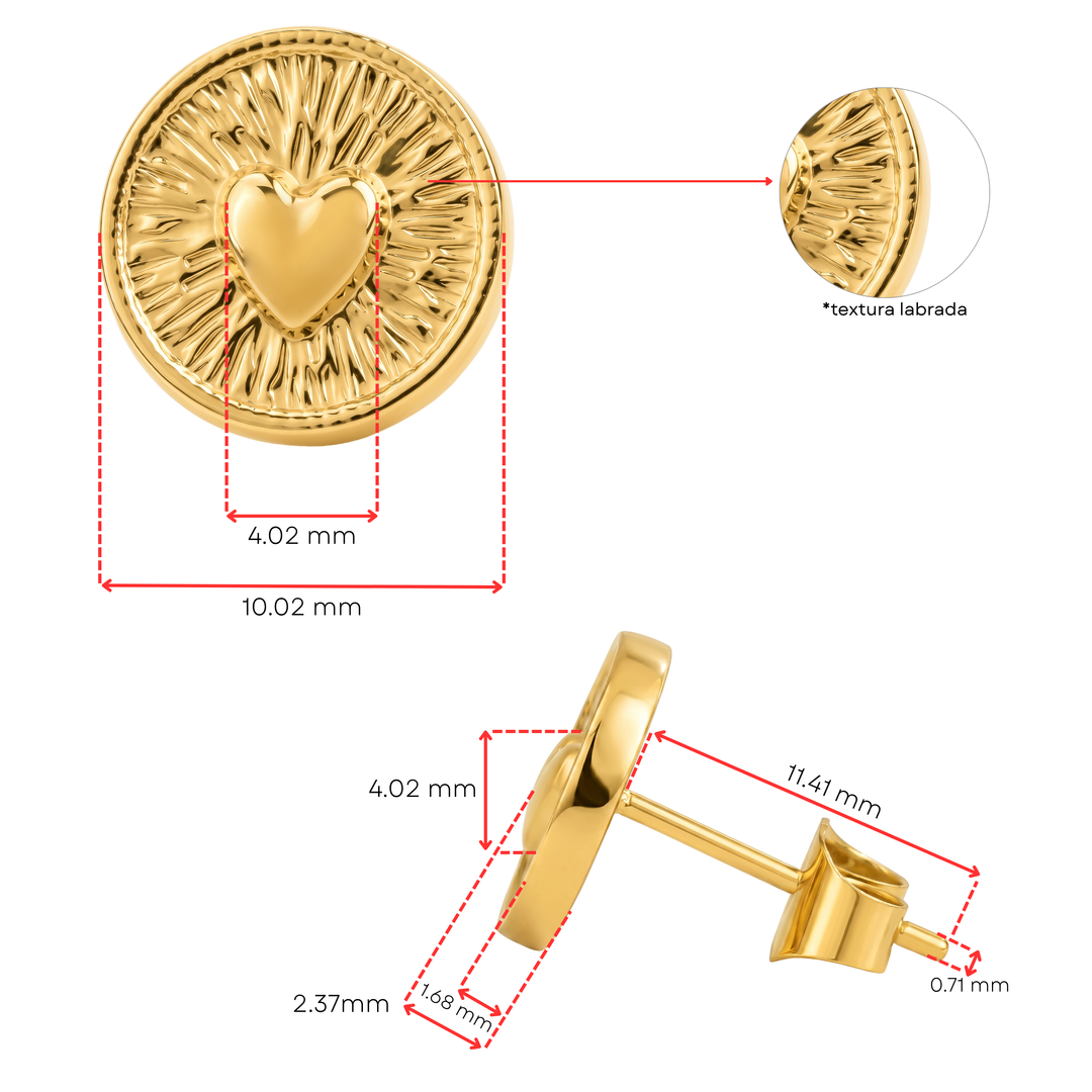 Aretes Acero Relieve de Amor