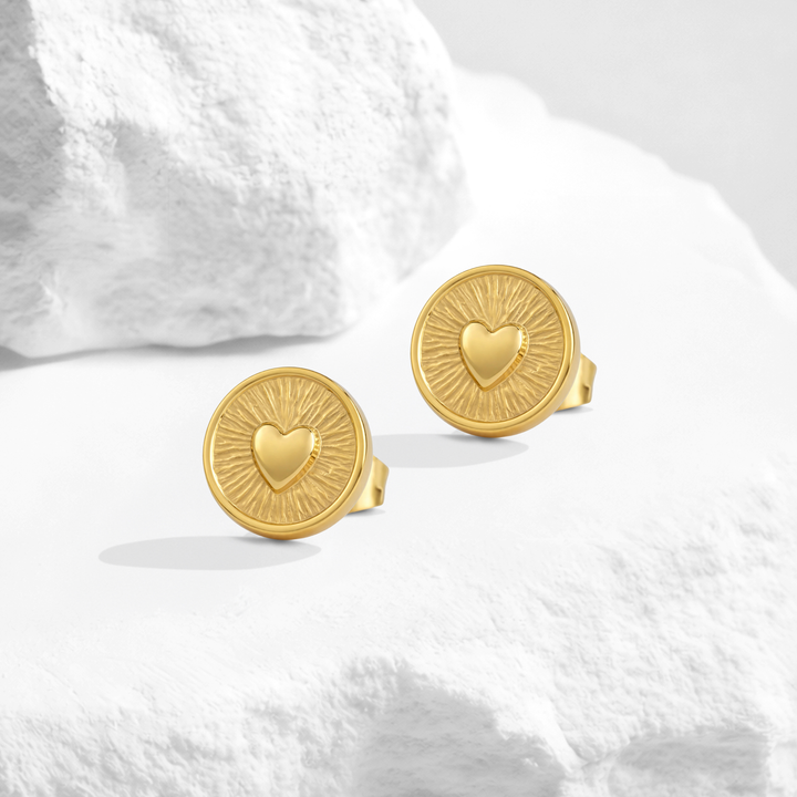 Aretes Acero Relieve de Amor