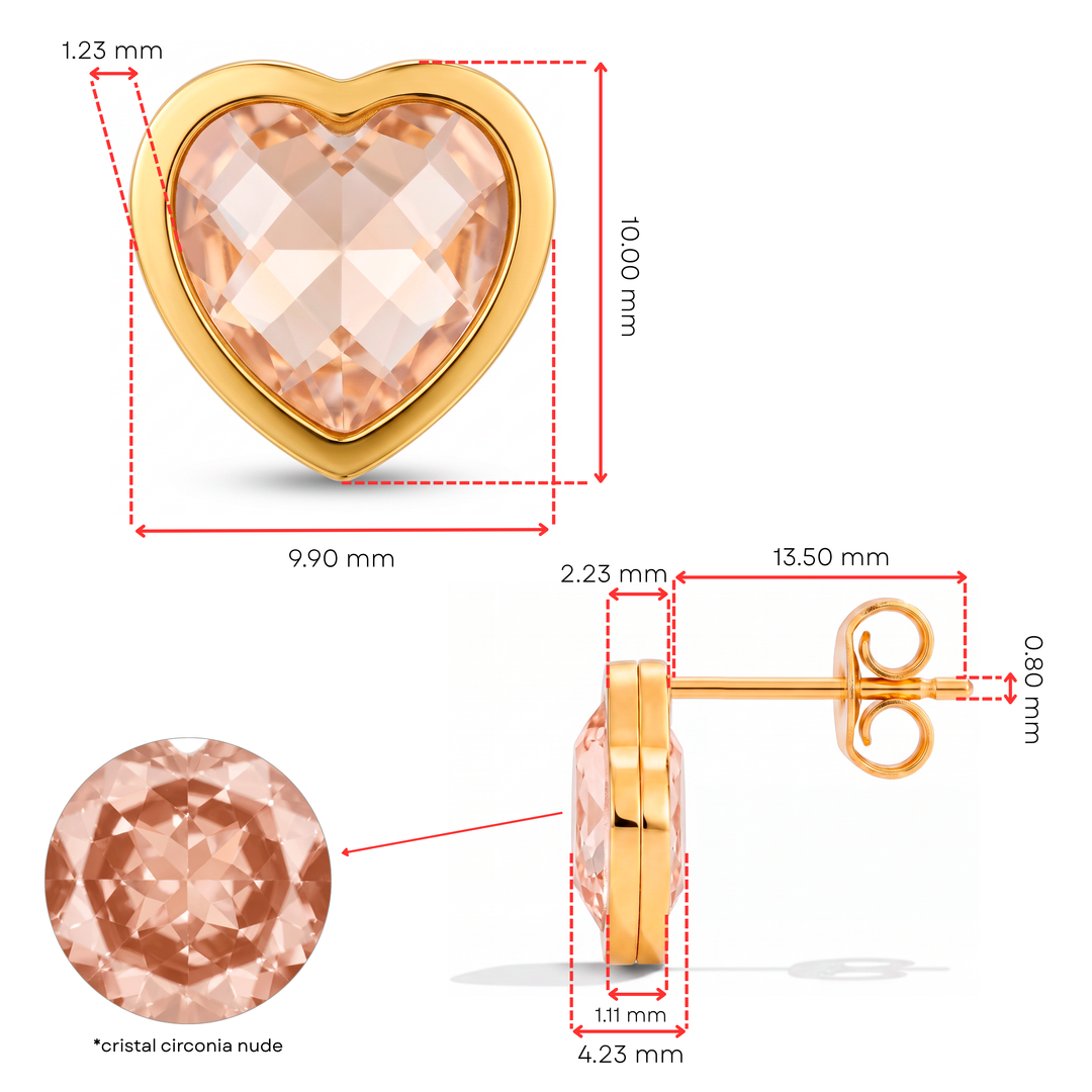 Aretes Acero Nude Heart
