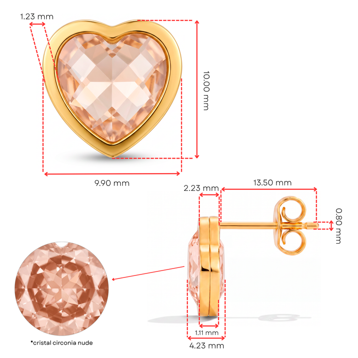 Aretes Acero Nude Heart
