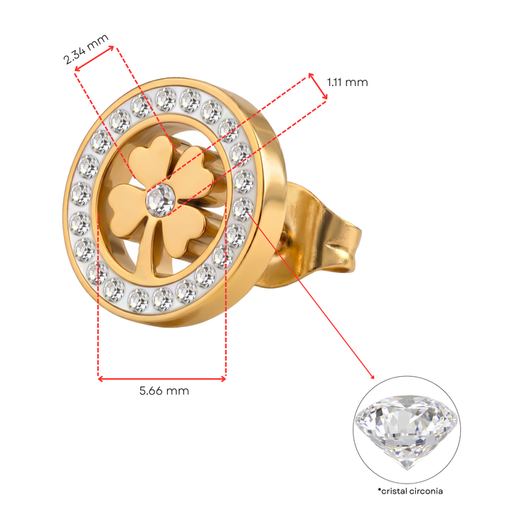 Aretes Acero Trébol del Rocío