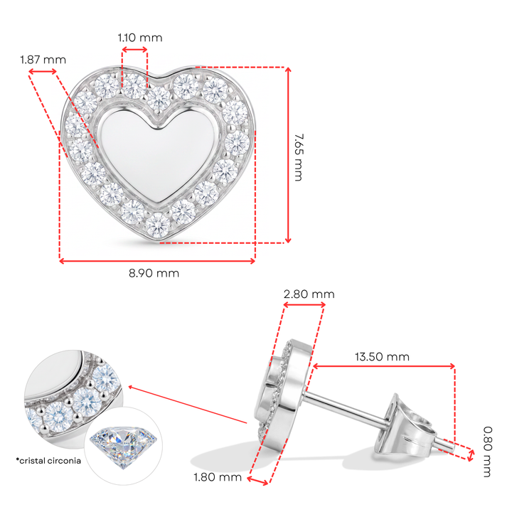 Aretes Acero en Baño de Oro Blanco Royale