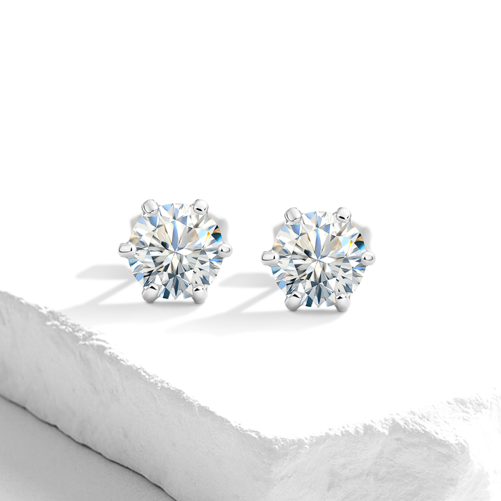 Aretes Acero en Baño de Oro Blanco Luz Estelar