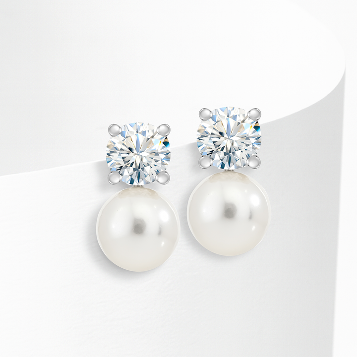 Aretes Acero en Baño de Oro Blanco Doble Destello