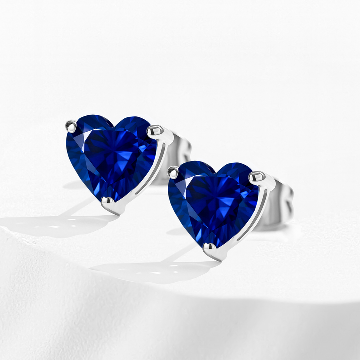 Aretes Acero en Baño de Oro Blanco Océano de Amor