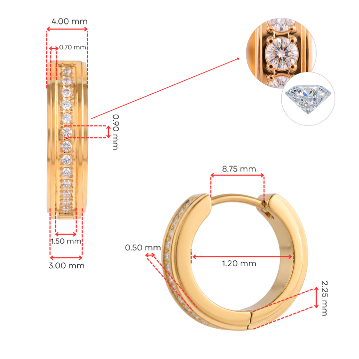 Aretes Argollas Acero Claridad