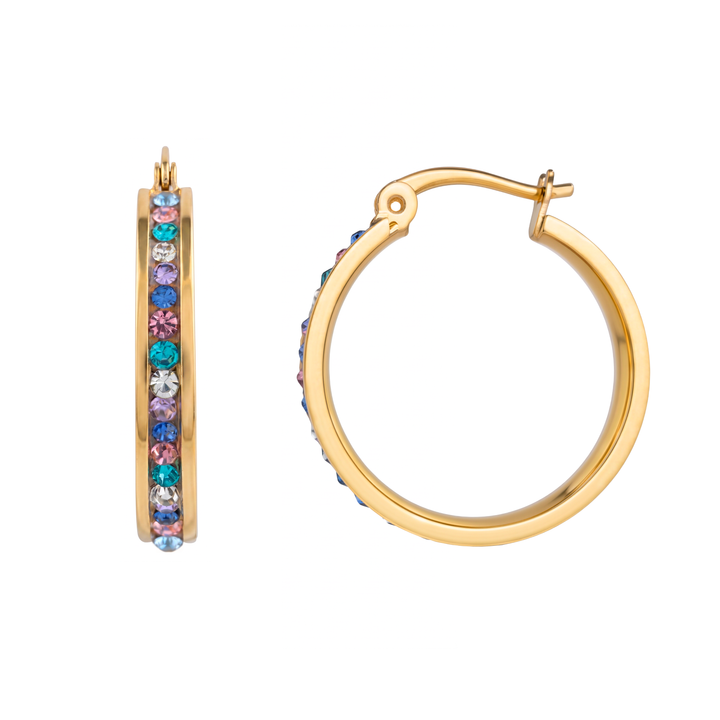 Aretes Argollas Acero Leonor