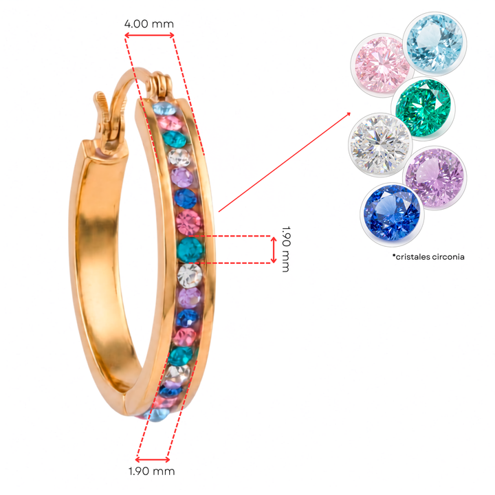Aretes Argollas Acero Leonor