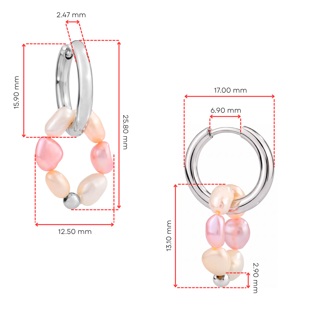 Aretes Argollas Acero en Baño de Oro Blanco Eden