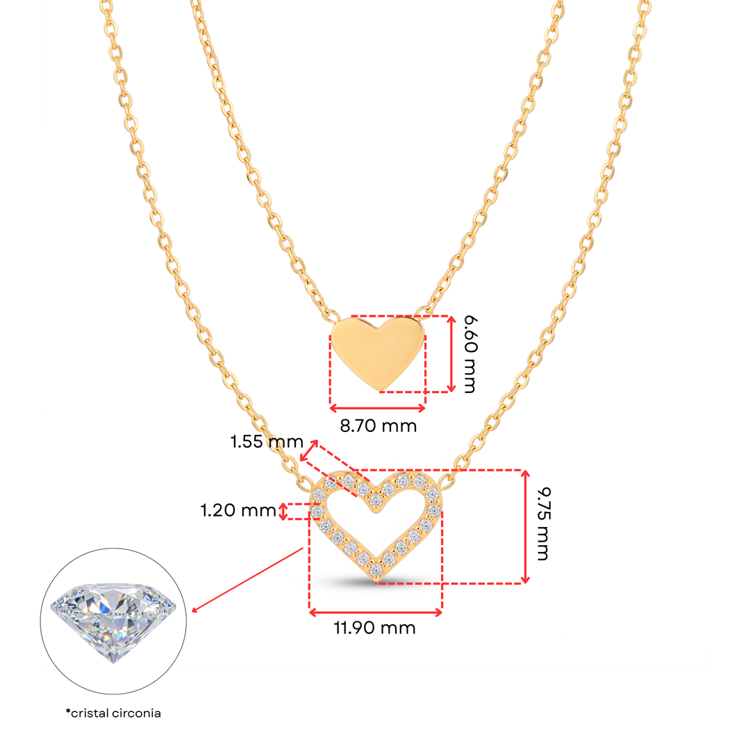 Collar Acero Dúo Corazón