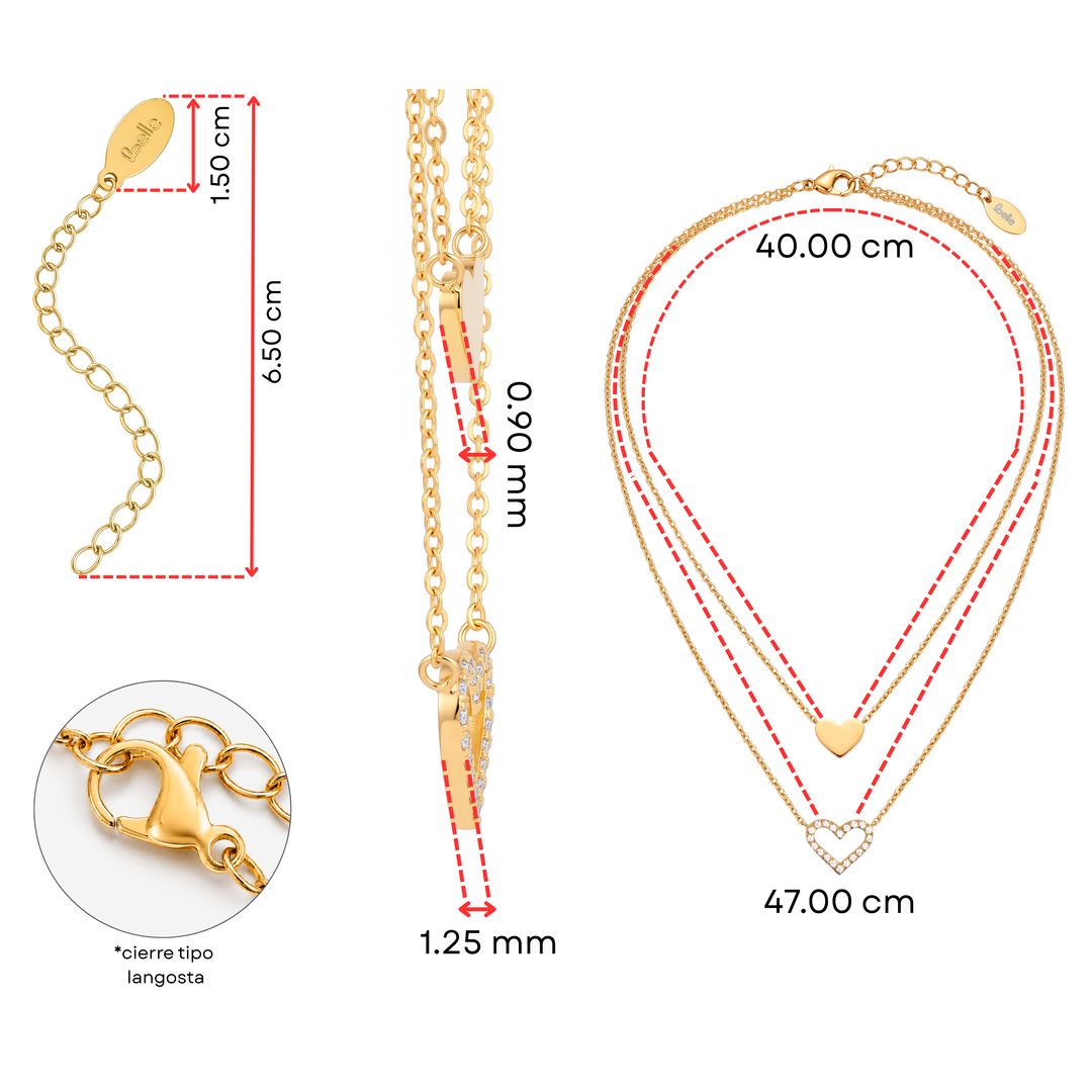Collar Acero Dúo Corazón