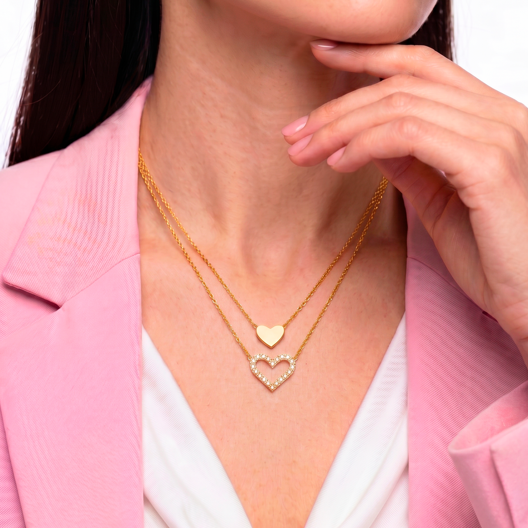 Collar Acero Dúo Corazón