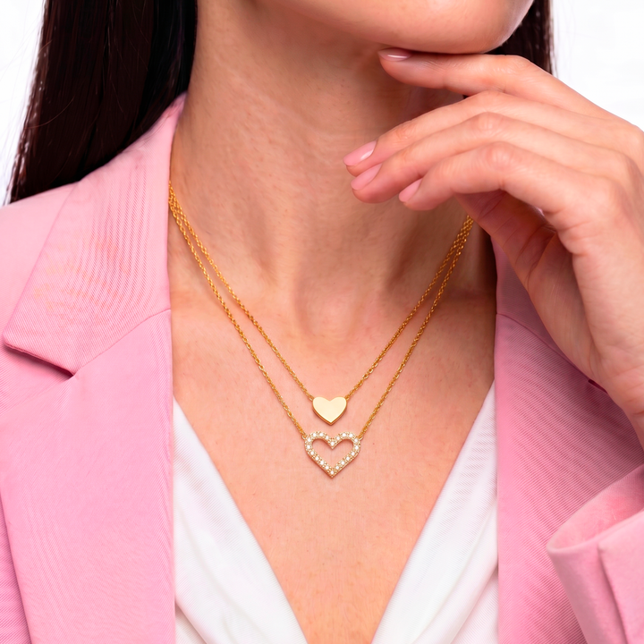 Collar Acero Dúo Corazón