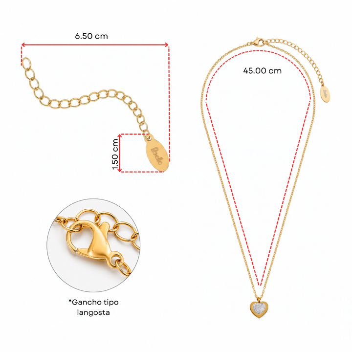 Collar Acero Strap Heart