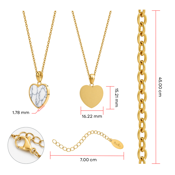 Collar Acero Marbel Heart
