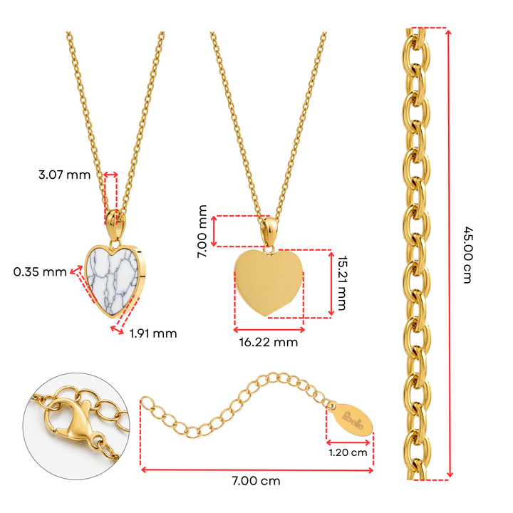 Collar Acero Marbel Heart