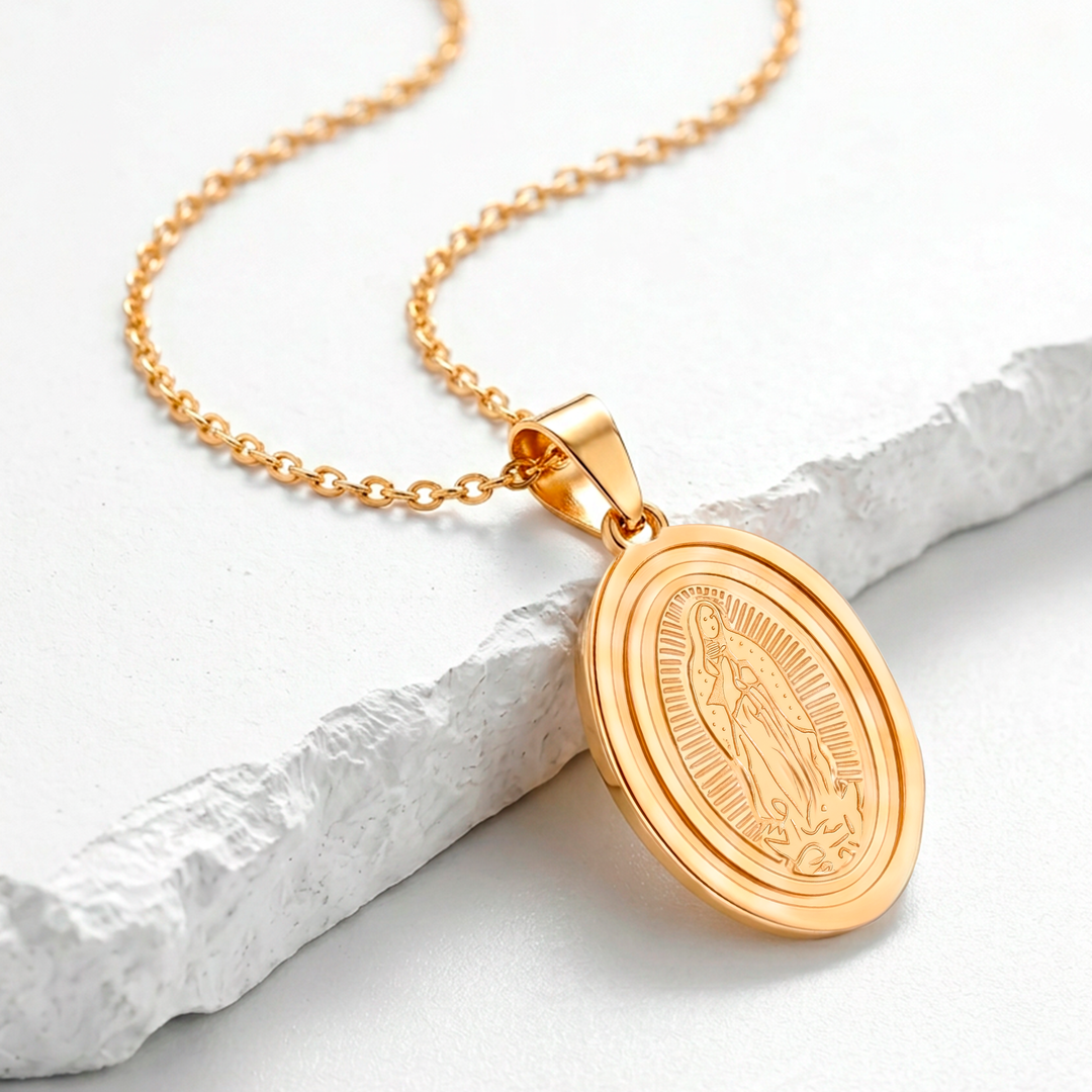 Collar Acero Medalla Virgen de Guadalupe