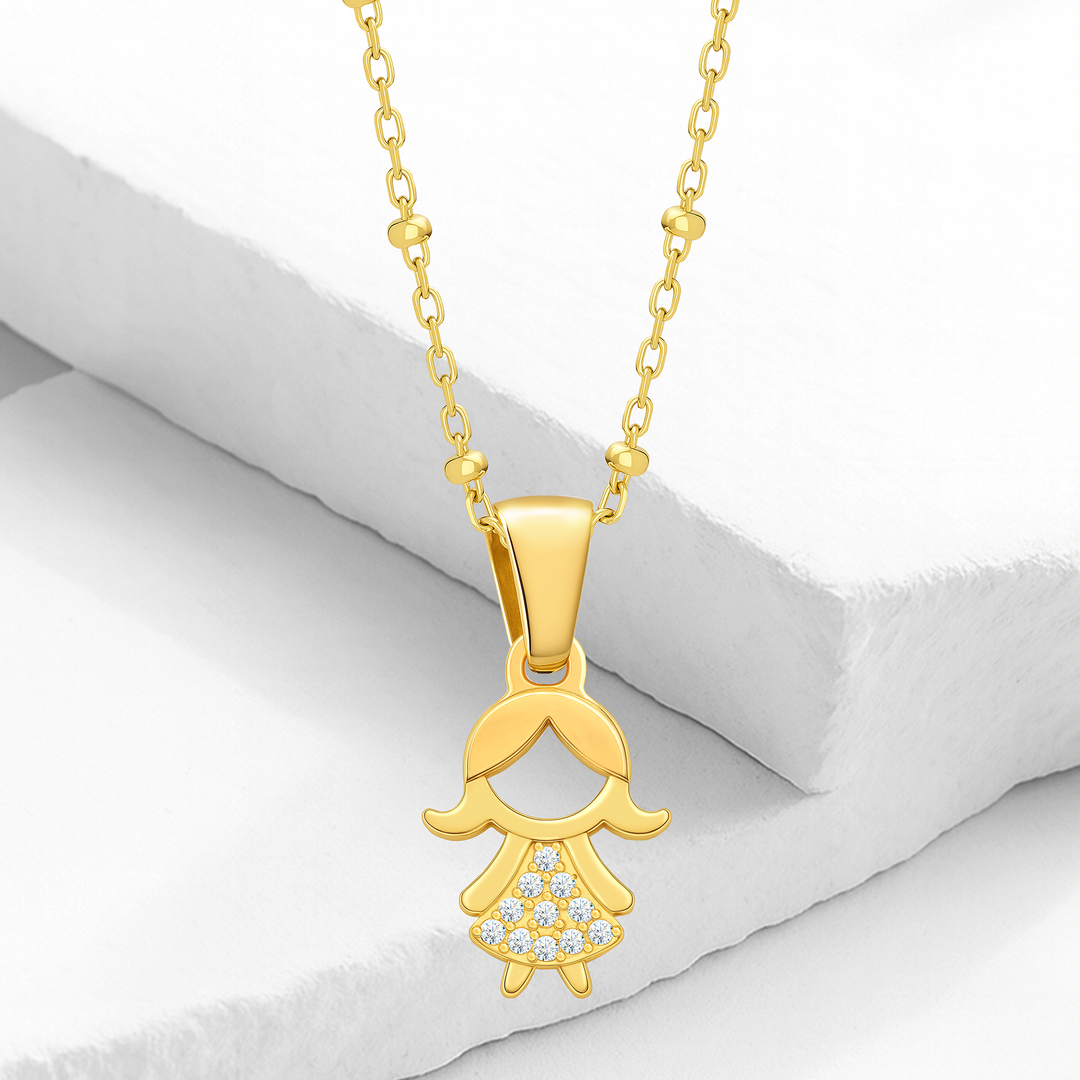 Collar Acero en Baño de Oro Blanco Anthonella