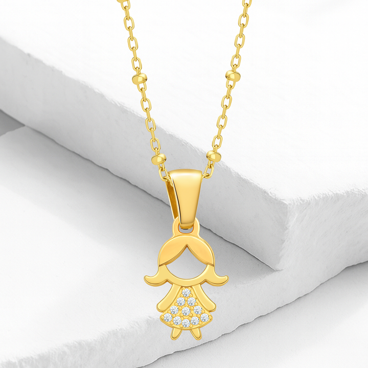 Collar Acero en Baño de Oro Blanco Anthonella