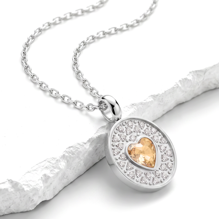 Collar Acero en Baño de Oro Blanco Romantic
