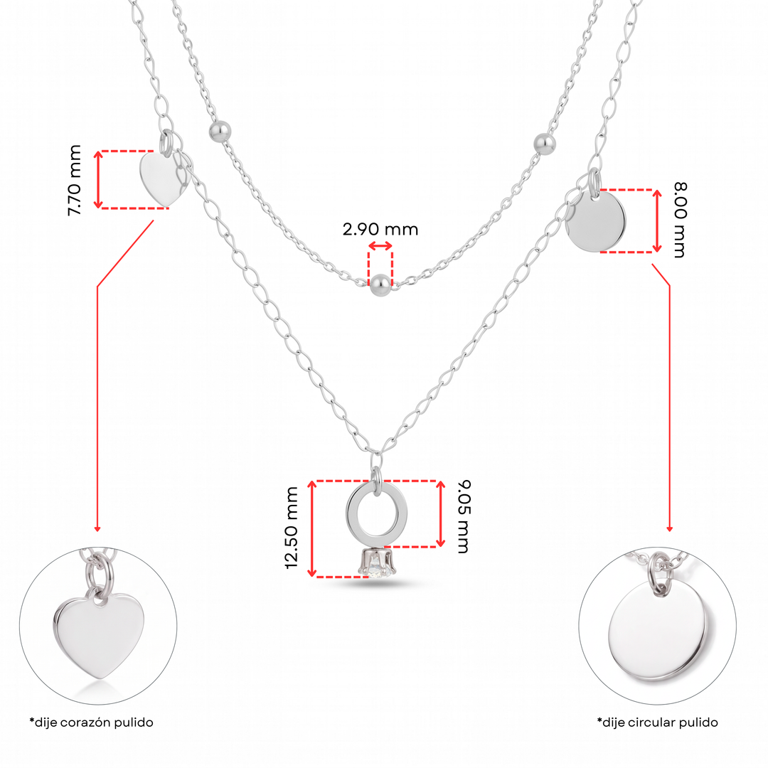 Collar Acero Amour Duet