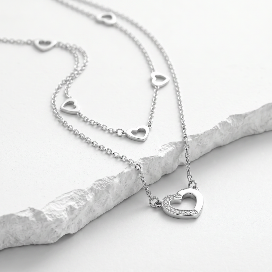 Collar Acero Cascada de Amor