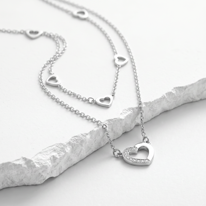 Collar Acero Cascada de Amor