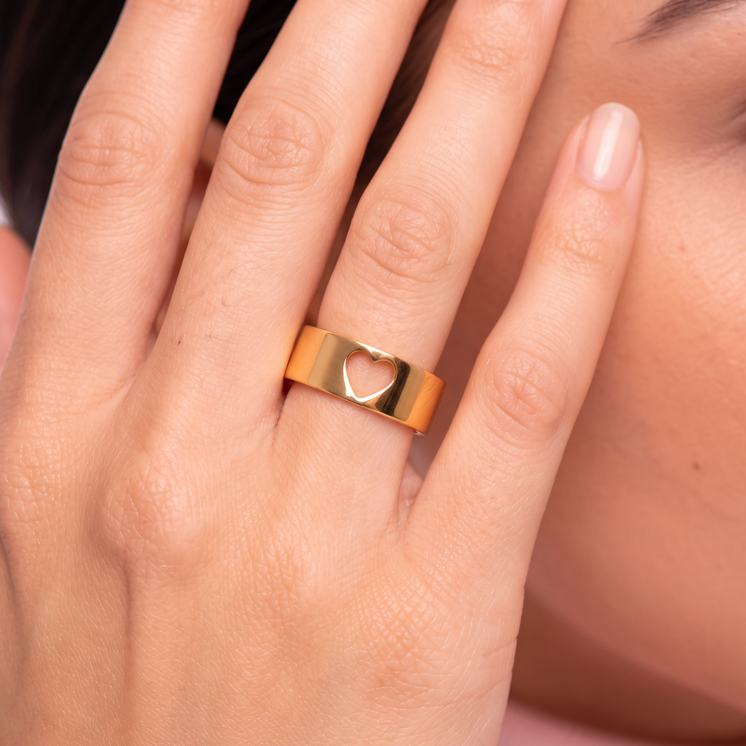 Anillo Acero Chuncky Heart