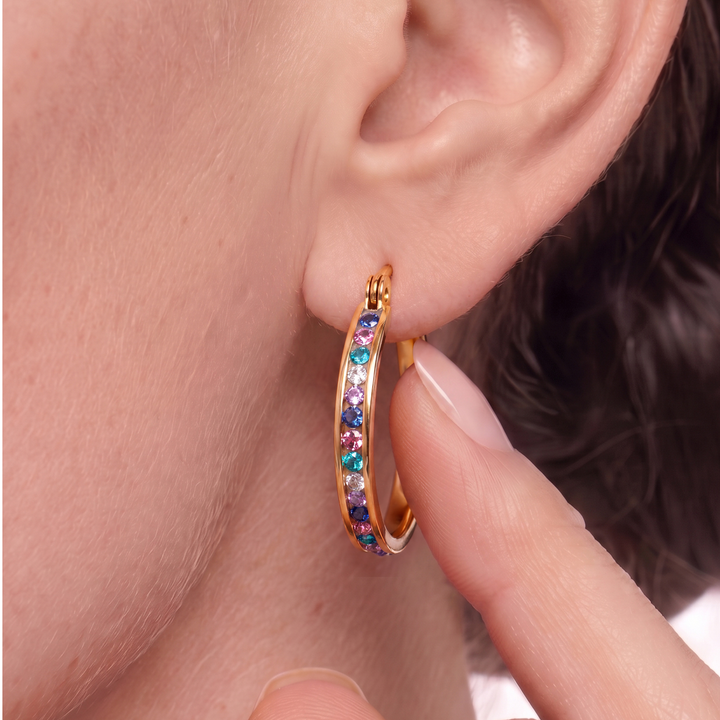 Aretes Argollas Acero Leonor